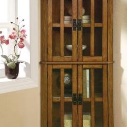 Curio Cabinet With 4 Doors And Window Panels! SUPER SALE!