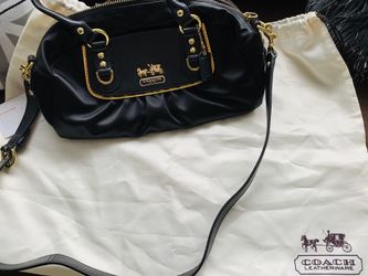 Coach Amanda Black Satin Mini Satchel Bag