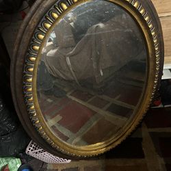 Vintage Oval Mirror 39”X29”