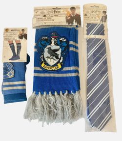 Wizarding World Harry Potter *3 items* Ravenclaw Knit Scarf, socks & tie - Blue