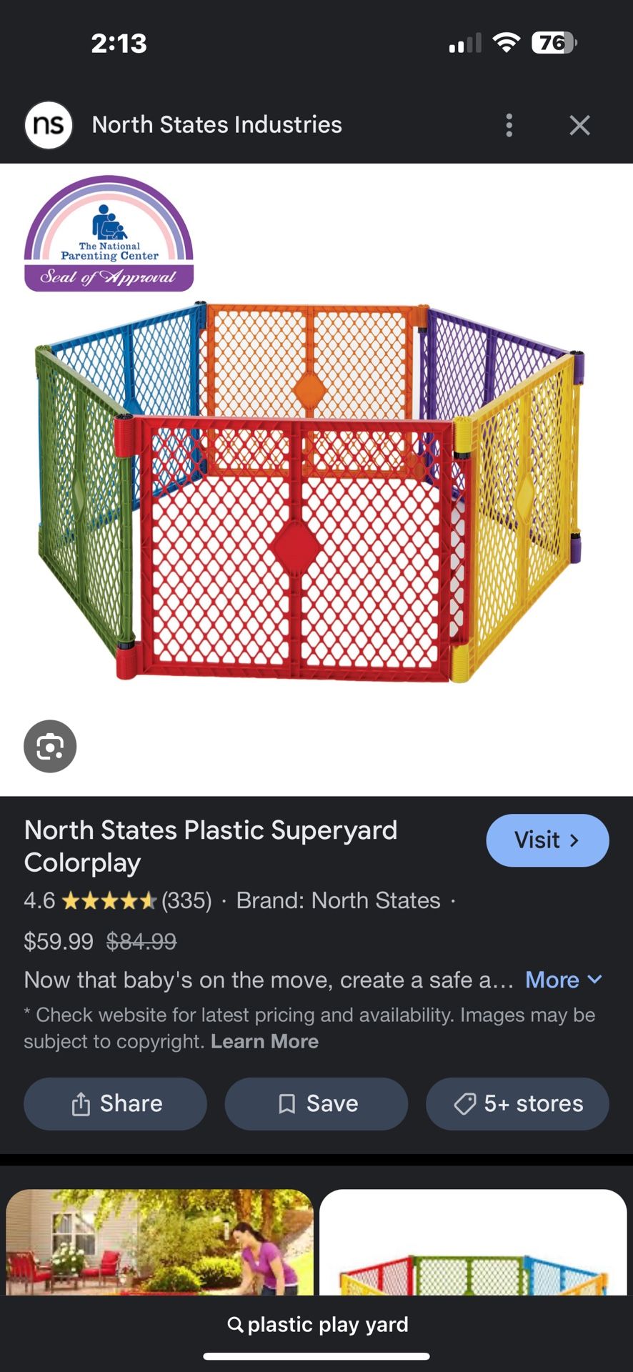 Plastic play pen