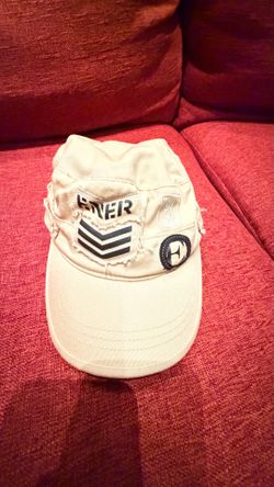 Sixty Italian Distressed Military Style Cap – White