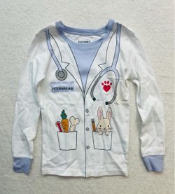 Veterinarian Long Sleeve Cotton Knit Pajama Top Bunny Vet Print 6T