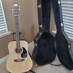 Johnson JG-555 Guitar With Case and Guitar Stand