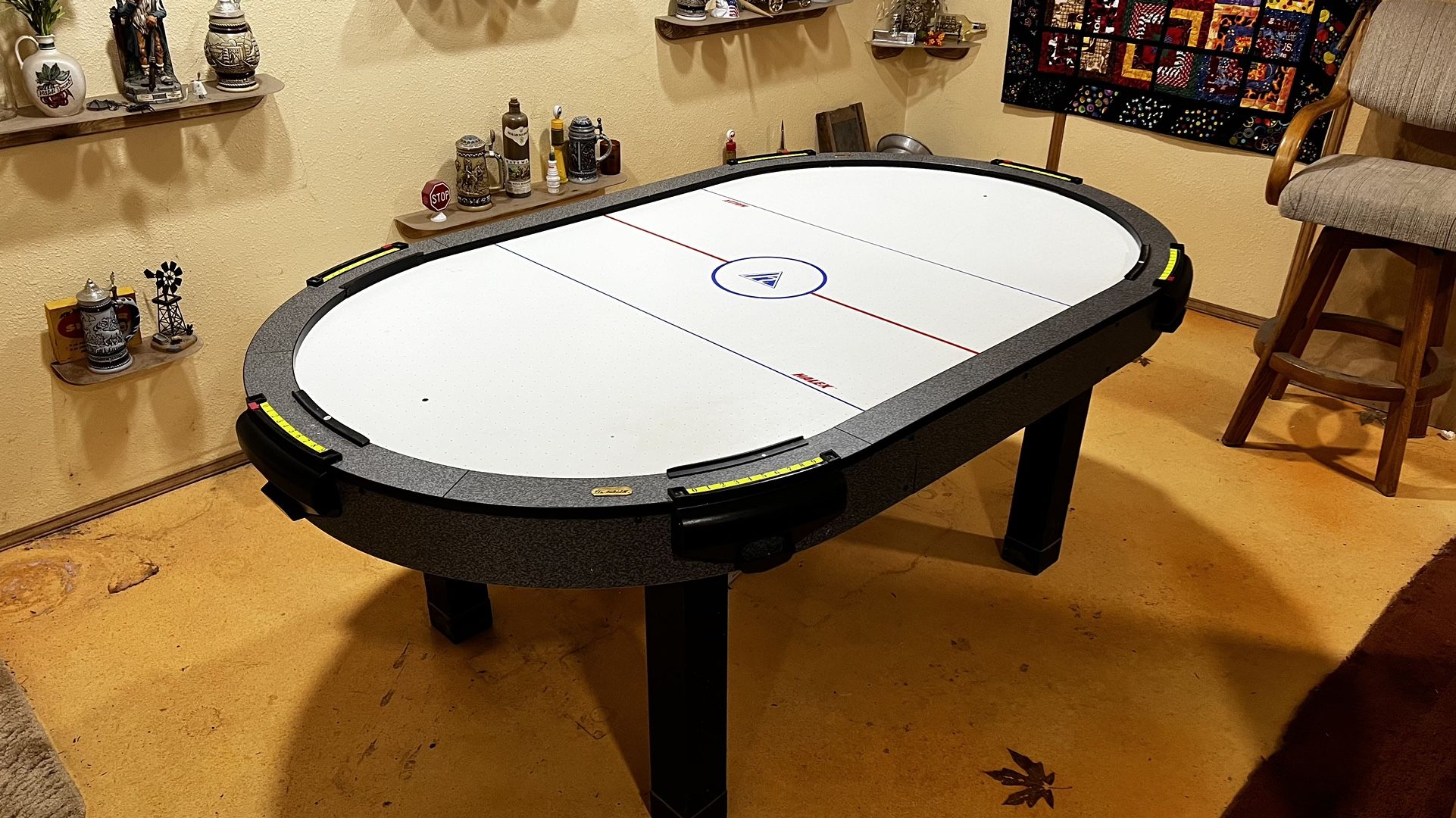 Halex Oval Air Hockey Table 2 - 6 Players, Full Size Ruffly 9’ X 5’