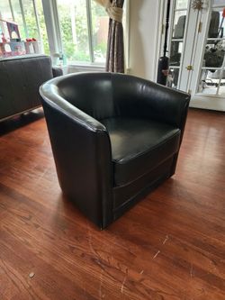 Little Black Swivel Accent Chair Black Foam Engineered Wood