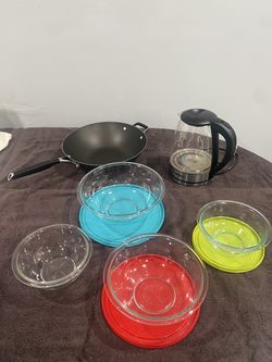 Kitchen Bundle — Wok, Electric Glass Kettle & Mixing Bowls