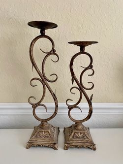 Wrought Iron Candle Holders Set of 2