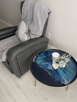 Beautiful Side Table Pier One Hand Poured Resin 