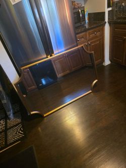 Large Wall Mirror with Gold Frame 48x32 like new