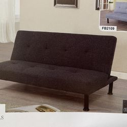 Brand New Black & Grey Linen Sofa Bed