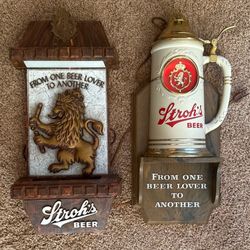 Vintage Strohls Light Up Beer Signs