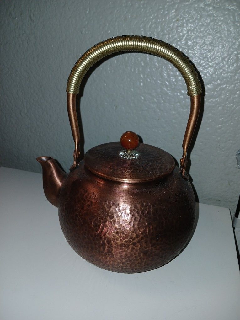 Hammered Copper Tea Kettle 