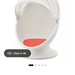 Swivel armchair, white/red IKEA 