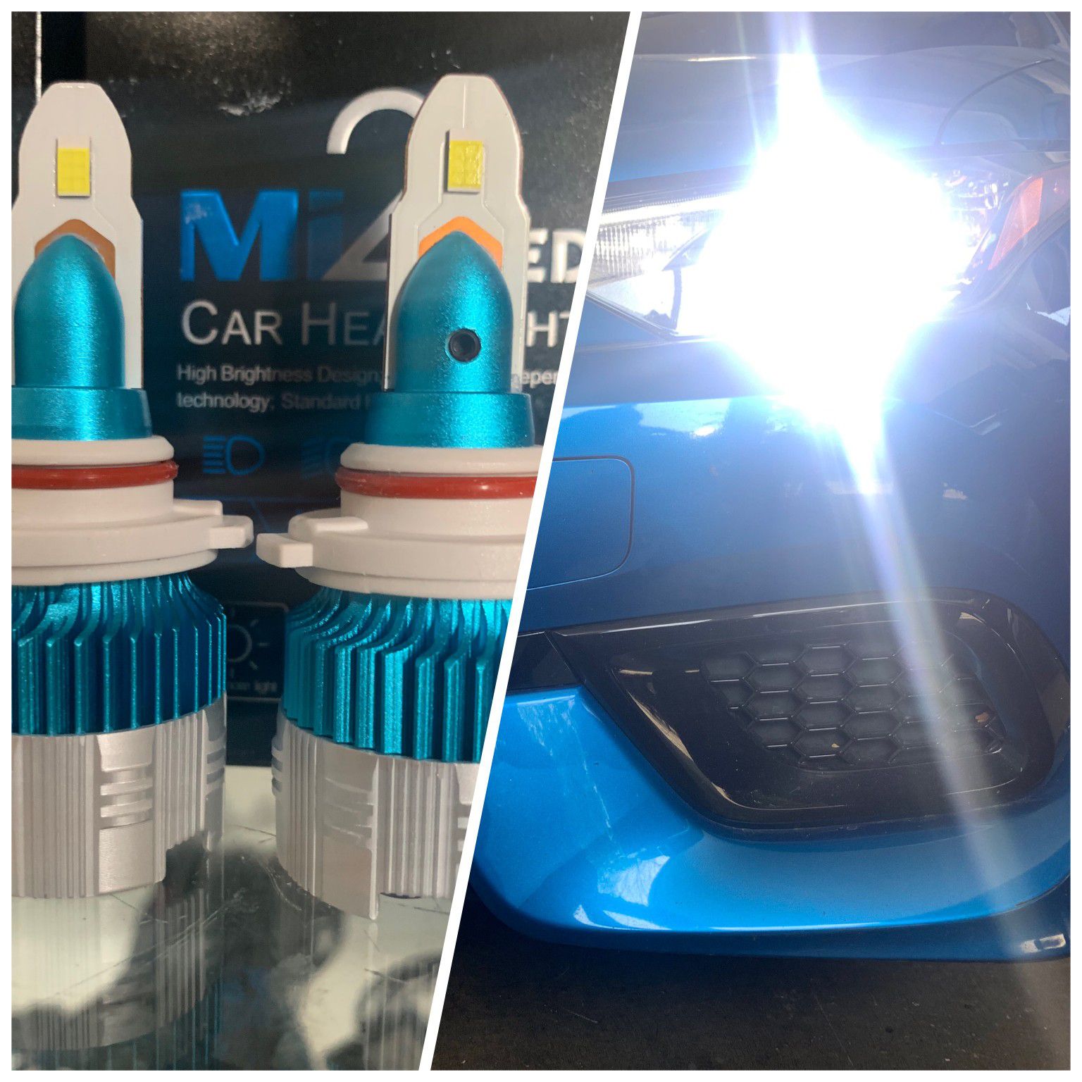 Mi2 bright lights for any car headlights 30$