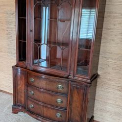 Vintage Wood China Cabinet 