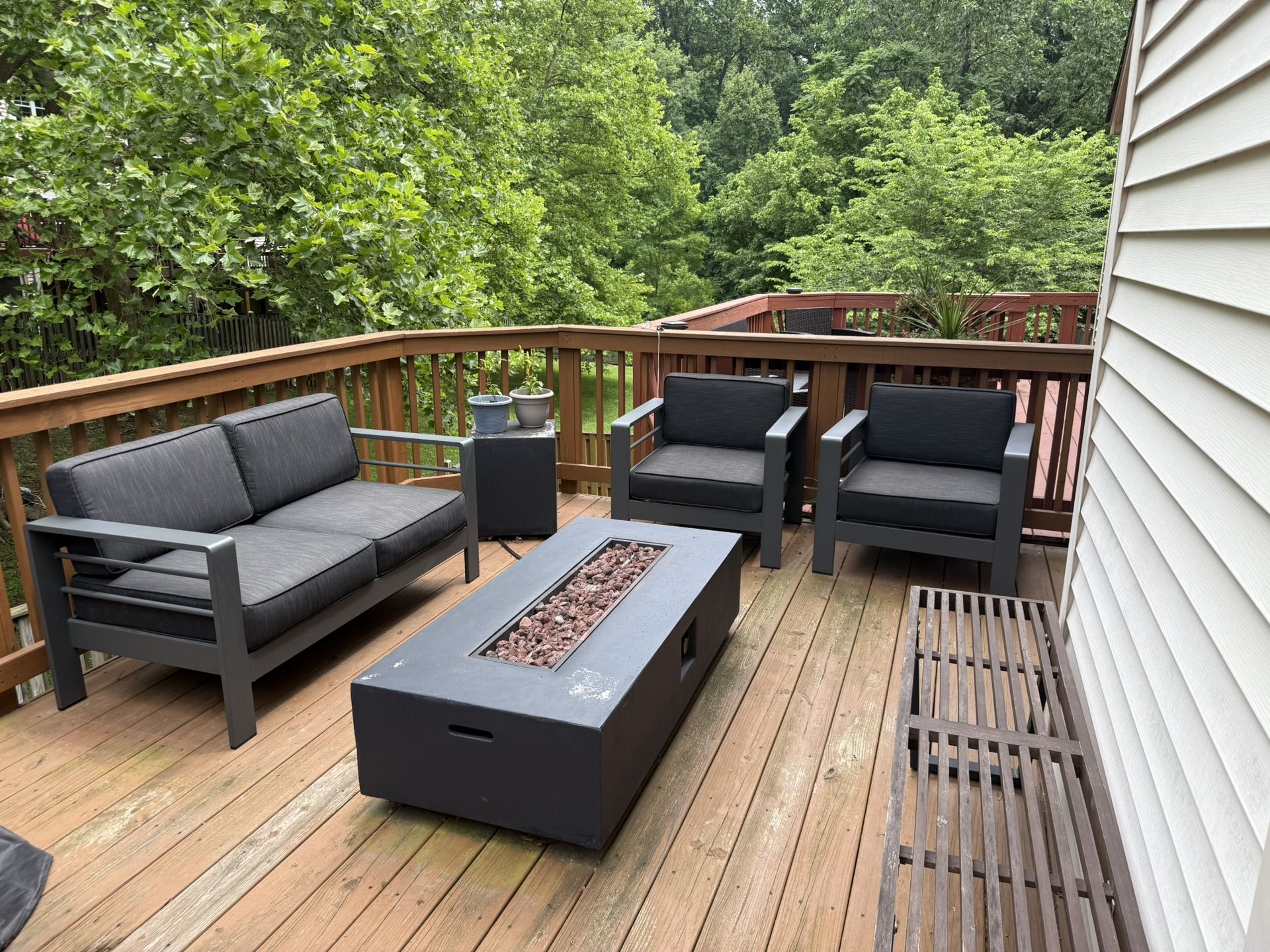 6 Piece Patio Set With Firepit