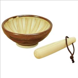 Yamacoh Seto Ware Ceramic Suribachi Mortar 90mm with Wood Pestle