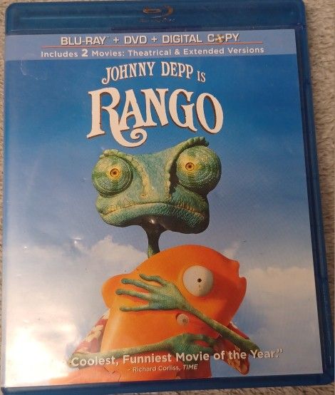 Rango Johnny Depp Movie DVD BLU RAY 2011 2 Disc Set