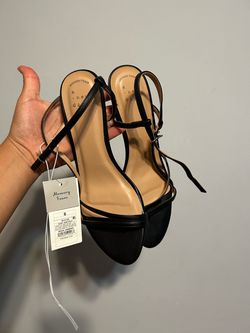 A New Day Black Strappy Heeled Sandals Size 8