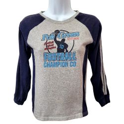 Pole Green Football Sport Champion Gray & Navy Raglan Shirt Unisex Youth Size 13