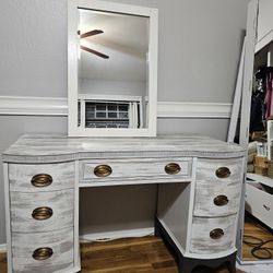 Vanity With Mirror & Chair