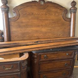 Queen Sized Bed Frame, Armoire, Night Stand TV