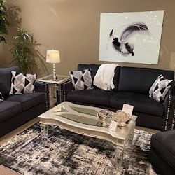 Gleston Onyx Living Room Set( Sofa&loveseat And Ottoman)