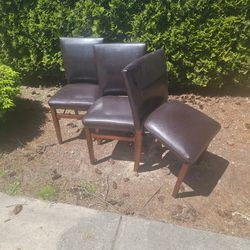 3 Foldable Leather Chairs
