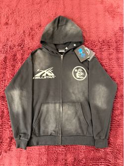 HELLSTAR Black and White Zip-up Hoodie