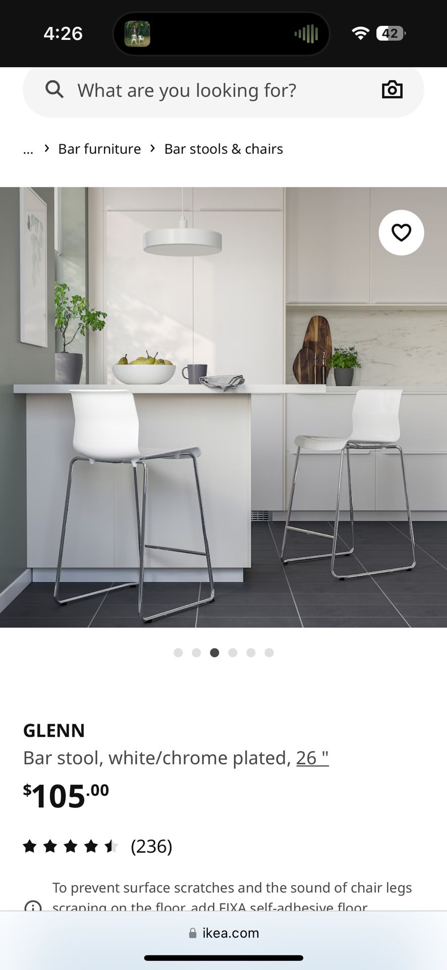 3 Bar Stools Set