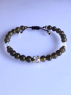 Metaphysical Bracelet Labradorite and Moonstone Adjustable