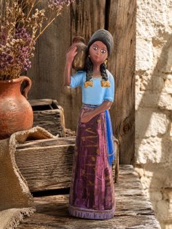 New Hand painted Mexican doll ceramic