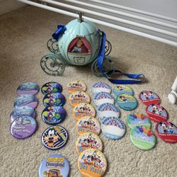 Disneyland Resort Button Bundle + 60th Anniversary Cinderella Popcorn Bucket
