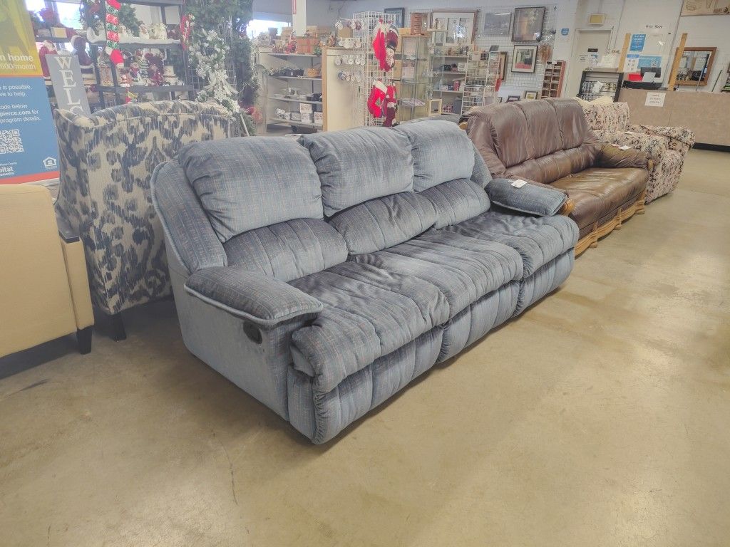 Blue Double Recliner