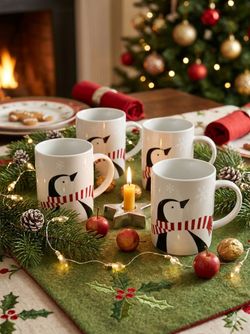 Crate & Barrel Penguin Jolly Trio Mugs 4
