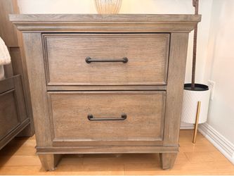 2-Drawer Nightstand with 2 USB Chargers