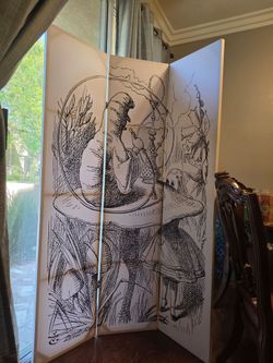 Alice in Wonderland 6ft Room Divider – Double Sided Canvas Screen