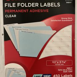 3M - (450) - File Folder Labels - (New) 2/3" X 3-7/16"