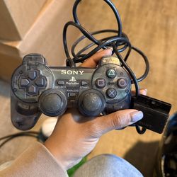 Sony PlayStation PS2 Wired Controller Clear Black (OEM)