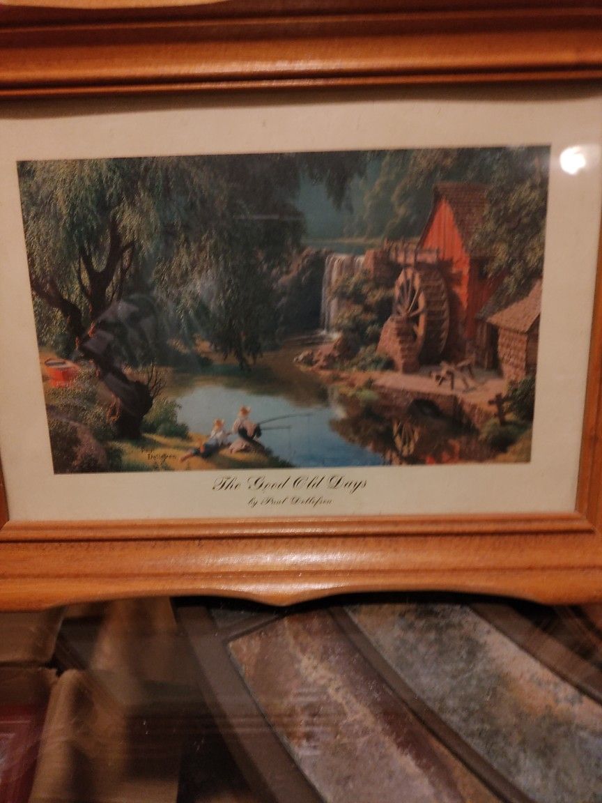 Vintage Paul Detlefsen Print The Good Ol Days 10 Inch X 7 Inch Framed
