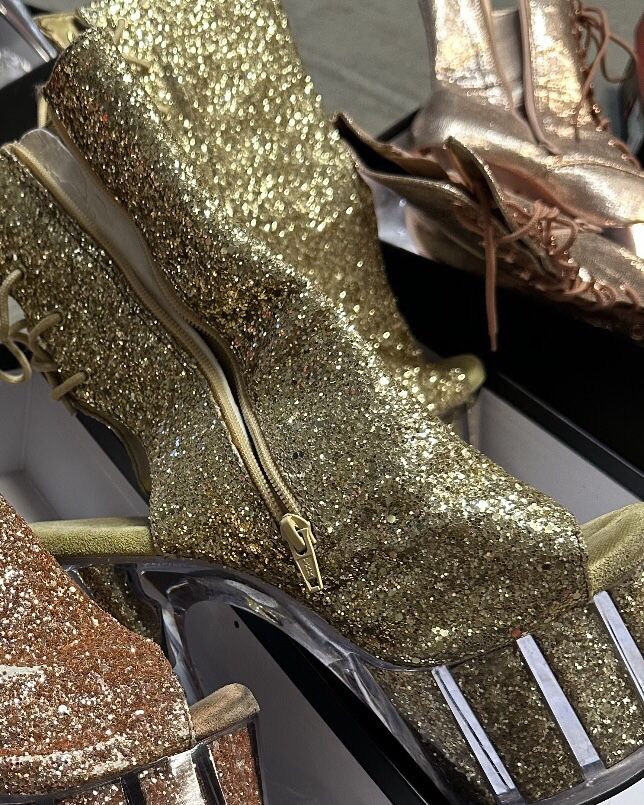 HUGE SALE Pleaser Shoes Authentic High Heel Stilettos Platform Boots Gold Glitter Adore 1018G Dancer,All Products : American Fashion Style Bags On Sale