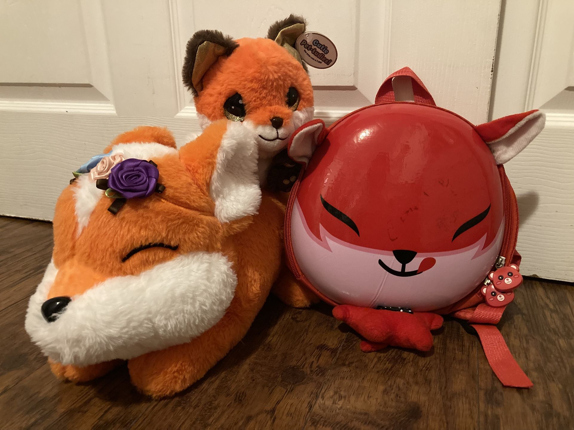 3 Foxes Plush Set Kawaii Backpack Loxie Ideal Toys Flower Crown Fox Lot