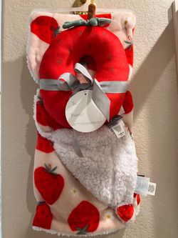 Strawberry Baby Blanket Set