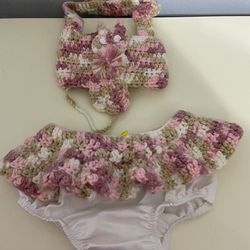 Crochet Bathing Suit , Traje De Baño Tejido Para Niña 