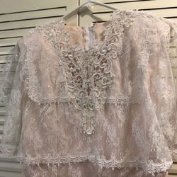 WEDDING GOWN - Beautiful Vintage Pale Pink Size Small