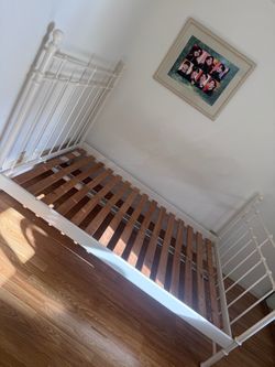 Full sized bed frame with slats