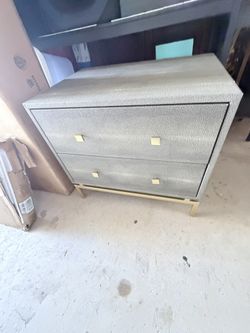 Textured Gray 2-Drawer Nightstand