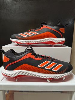 Adidas Icon 6 Bounce Baseball Cleats Men's Size 14 Black/Orange/White FV9349