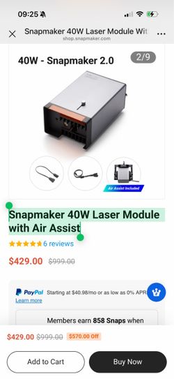 Snapmaker 40W Laser Module with Air Assist